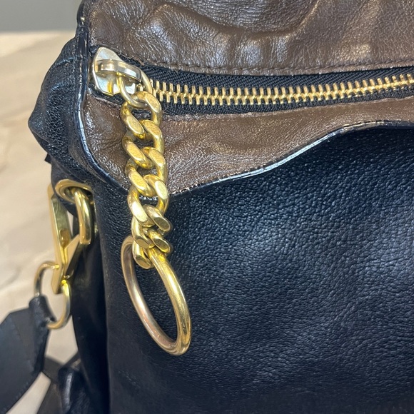 Jimmy Choo Authentic Large Black Leather Buckle Bag Tote with Gold Tone Hardware - Picture 5 of 14